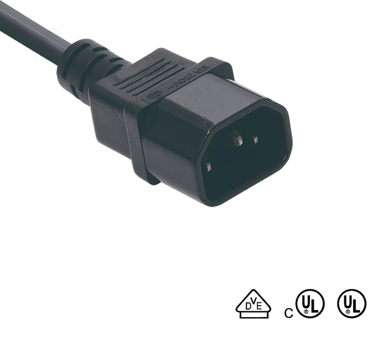 Konektor IEC JT-SZ3/FY-SZ3 Steker Pria C14 Sesuai Standar Jerman dan AS