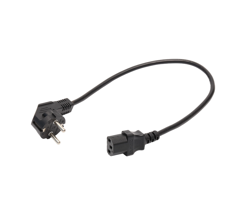 K3-15+JT-ST3 16A 250V Tiga Pin Steker Siku 90 Derajat Korea dengan Konektor IEC C13