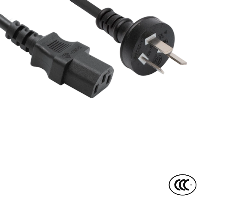 C3-10C+JT-ST3 10A 250V Tiga Pin Steker Standar China dengan Konektor IEC C13