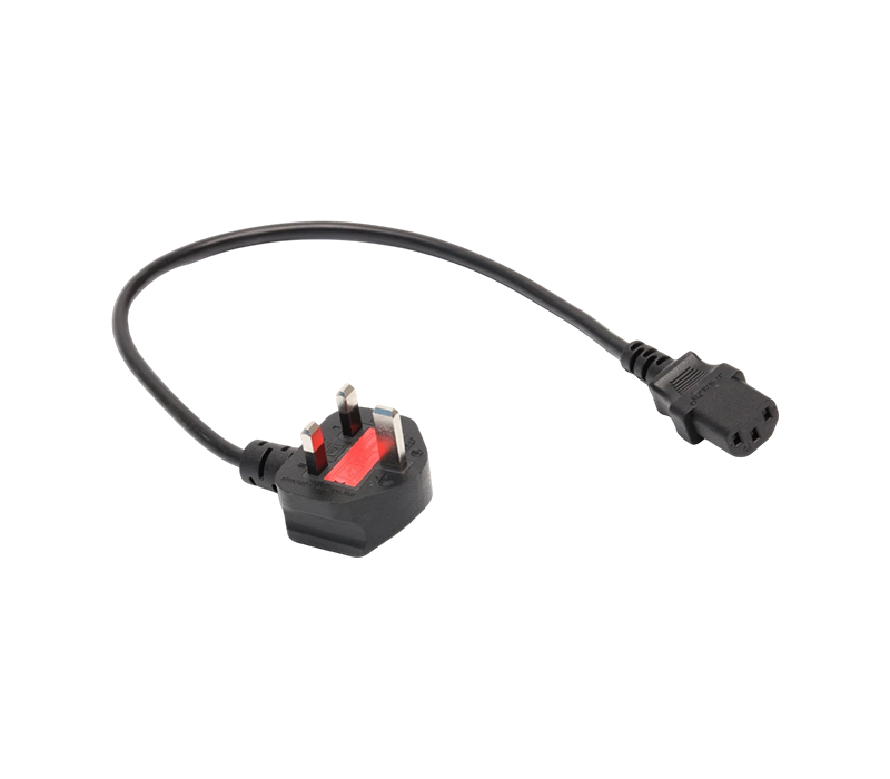 JT006A+JT-ST3 13A 250V British Three-Pin pPlug Dengan Sekring Dipasang Ke Konektor IEC C13