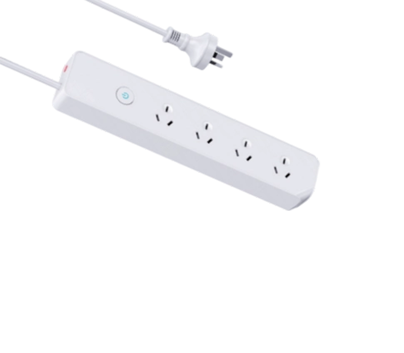 AU03 Power Strip Bergaya Australia dengan Empat Stopkontak, Dengan Sakelar